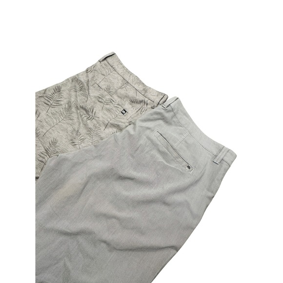lot of 2 Travis Mathew Men's Size 40 Golf Shorts Palm Leaf Print & Solid Grey - Picture 14 of 15
